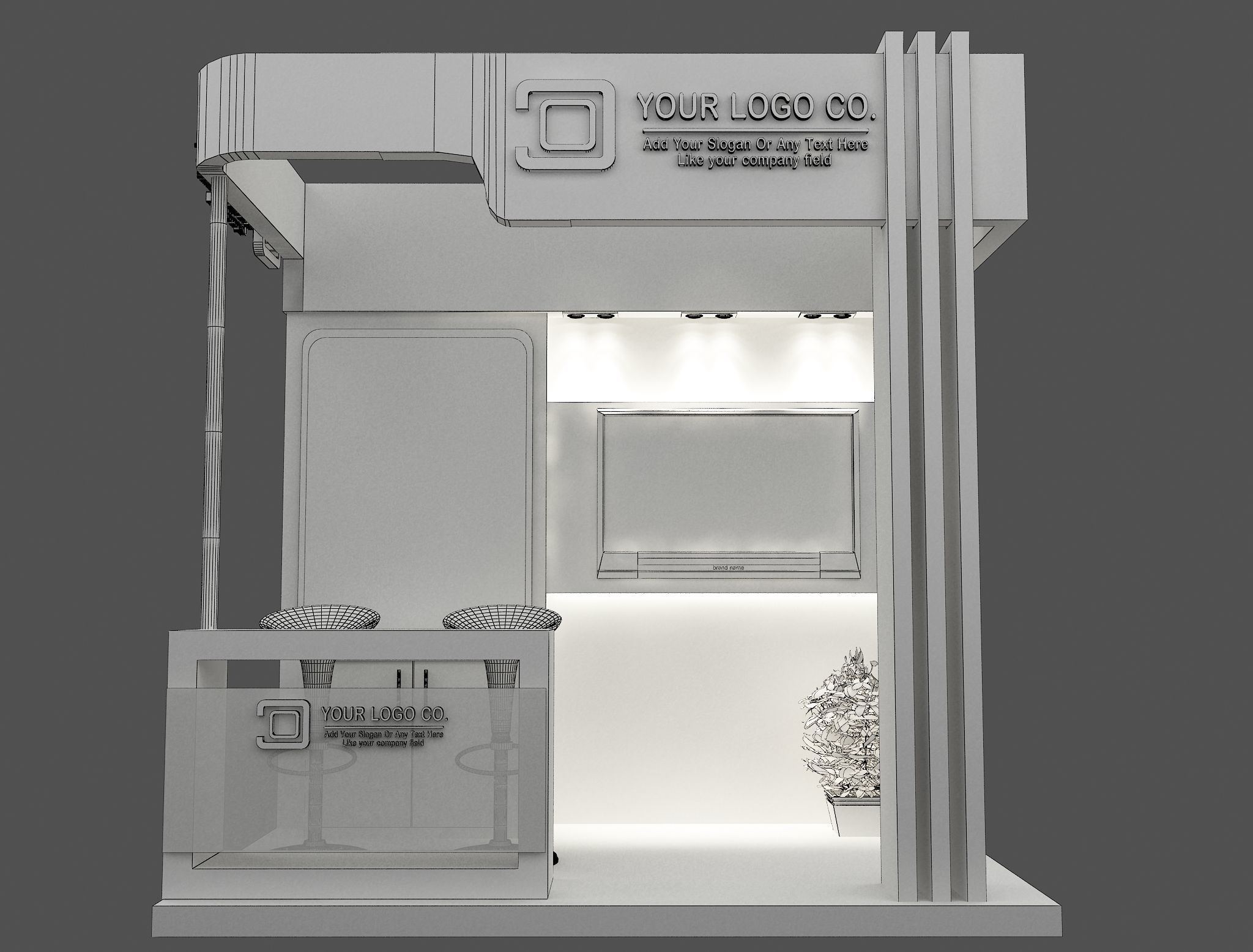 Booth Exhibition Stand a487b 3D model_7