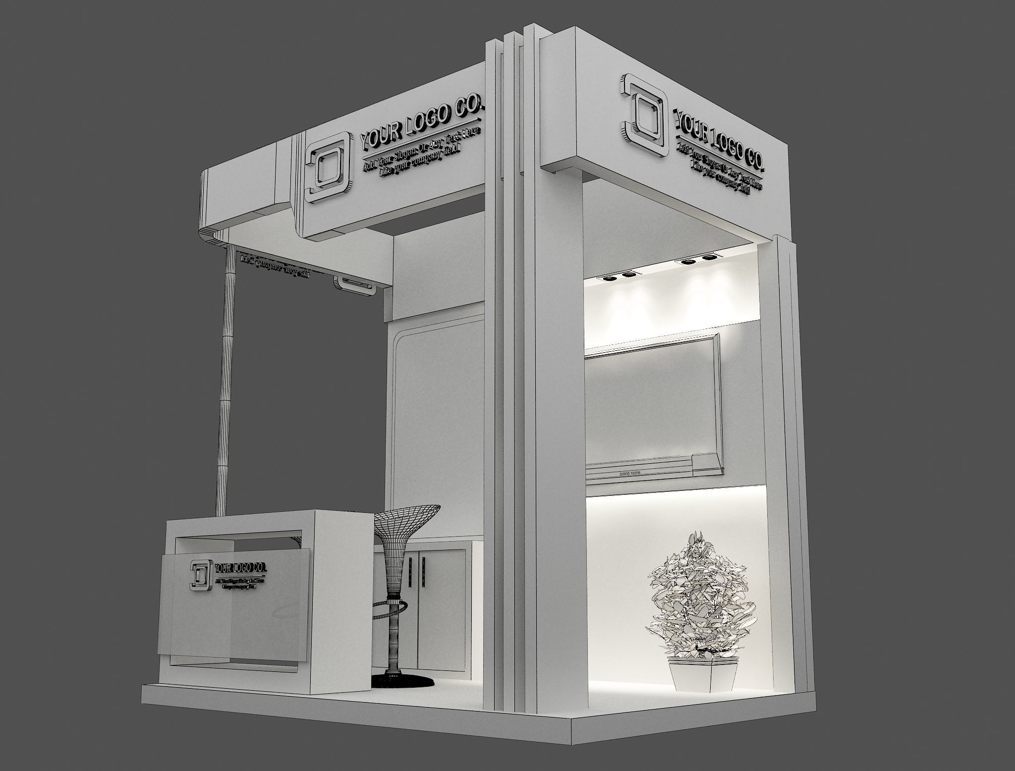 Booth Exhibition Stand a487b 3D model_11