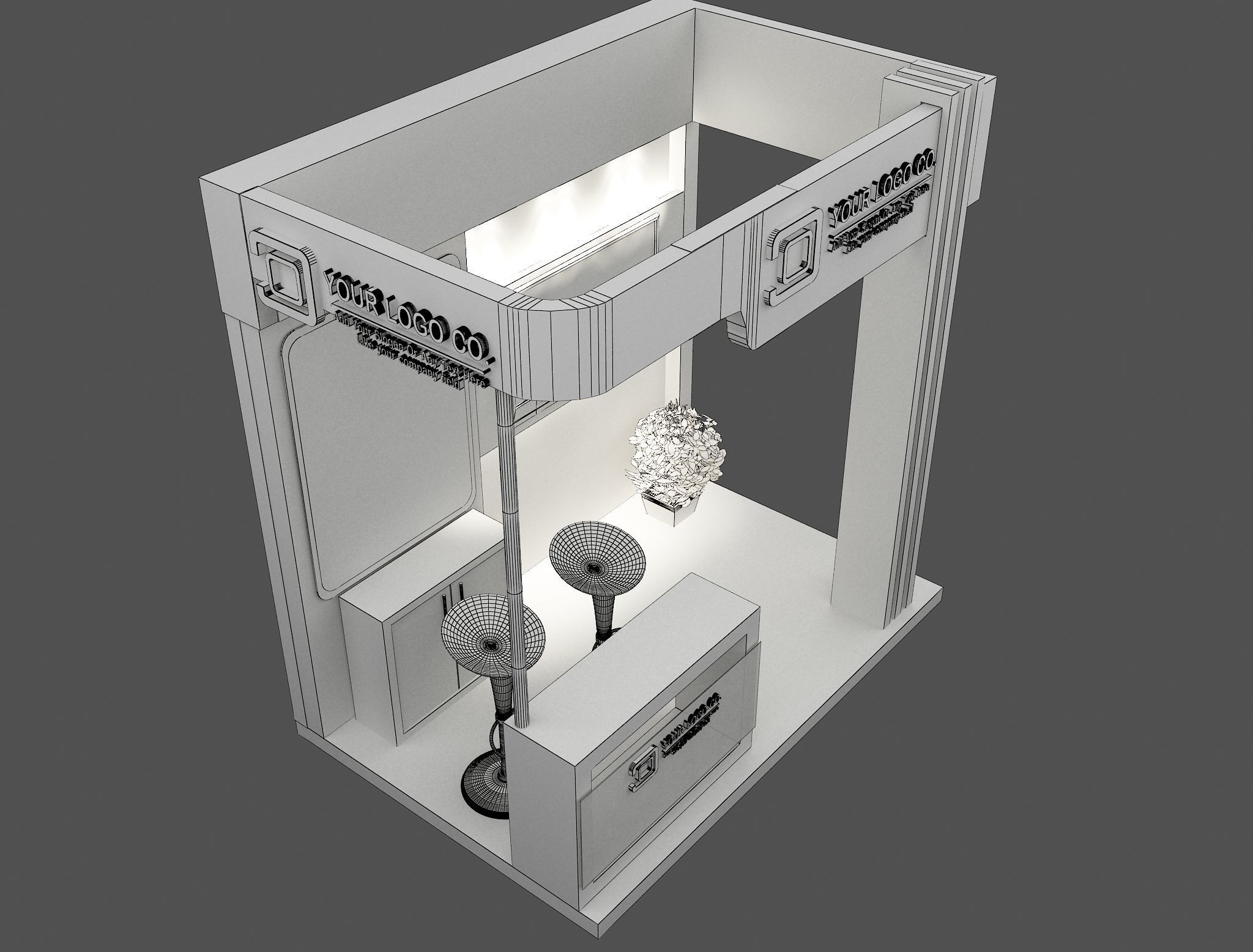Booth Exhibition Stand a487b 3D model_9