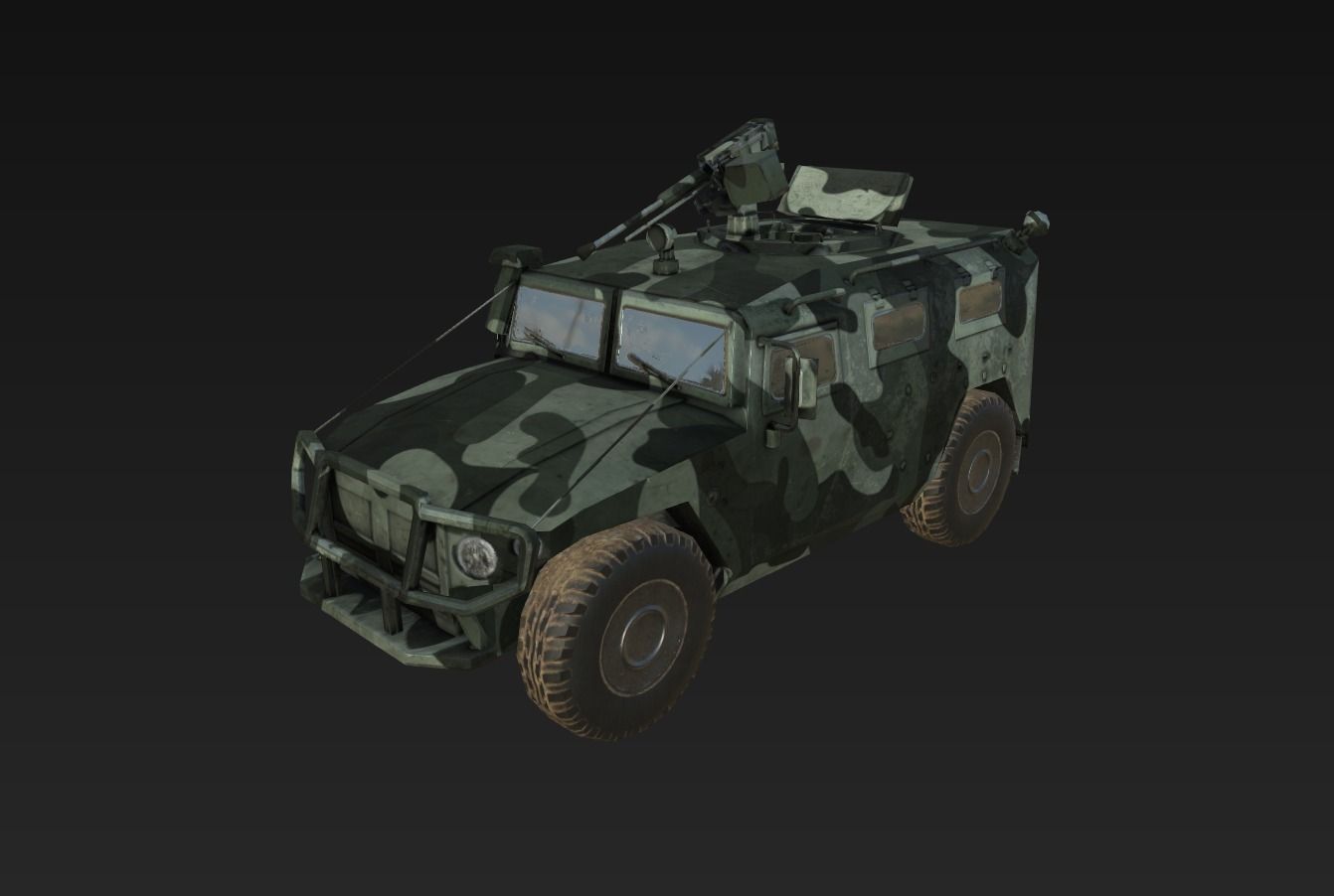 Tiger Gaz-2975 Low-poly 3D model_0