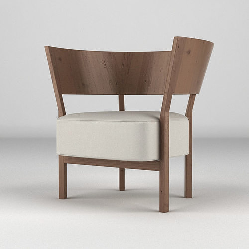 Tosai Lounge Chair 1 3D model 5