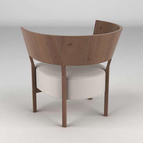 Tosai Lounge Chair 1 3D model 4