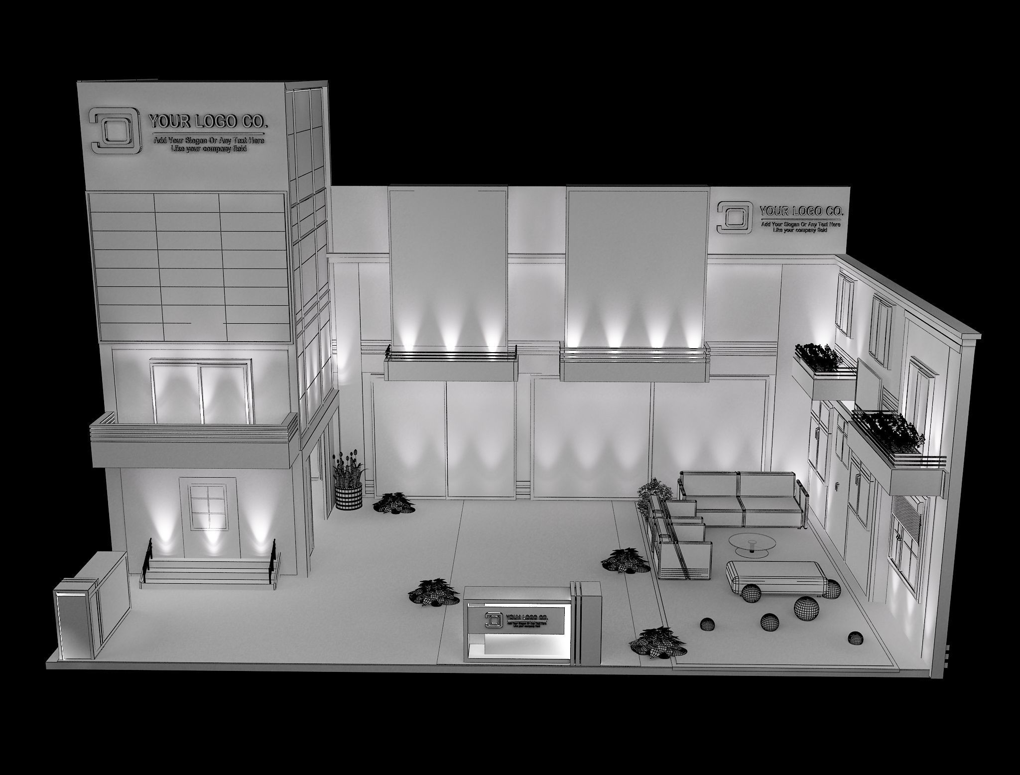  Booth Exhibition Stand a488 3D model_7