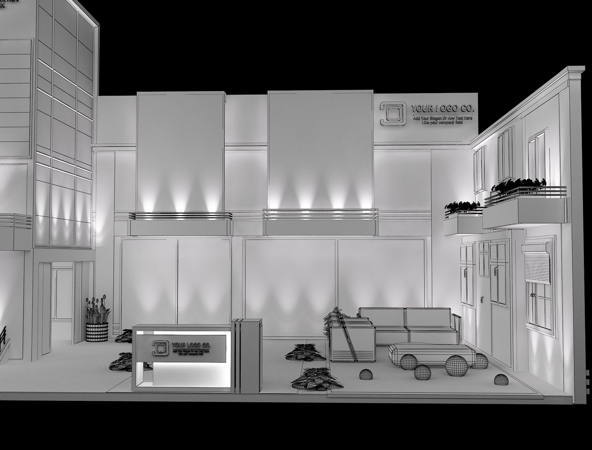  Booth Exhibition Stand a488 3D model_9