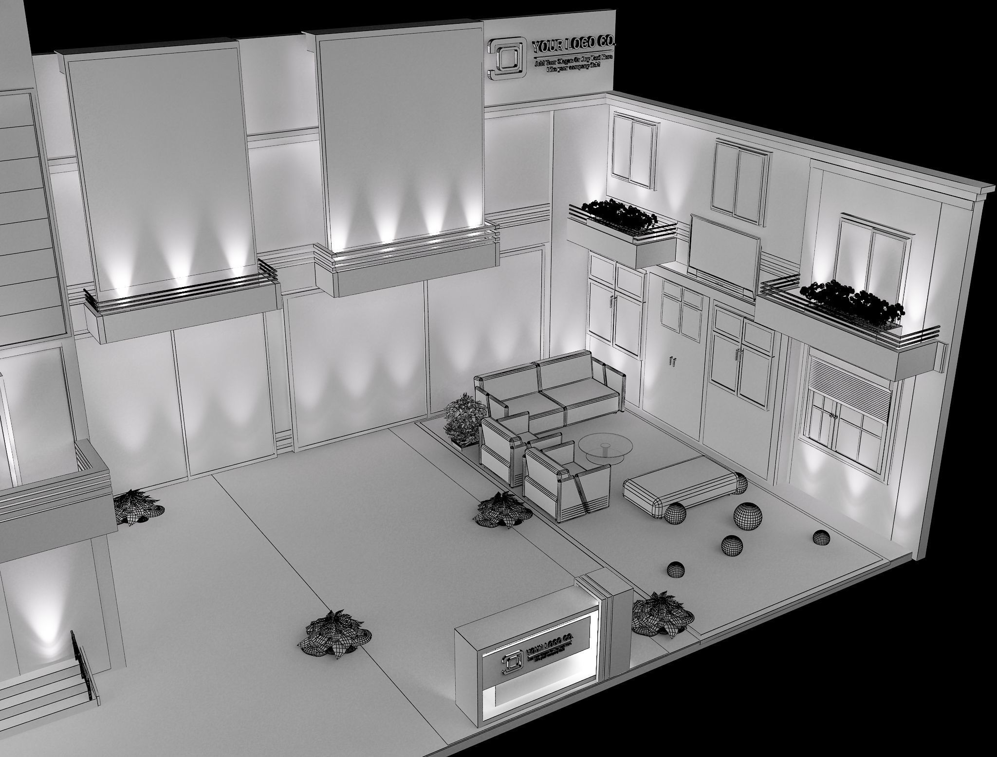  Booth Exhibition Stand a488 3D model_13
