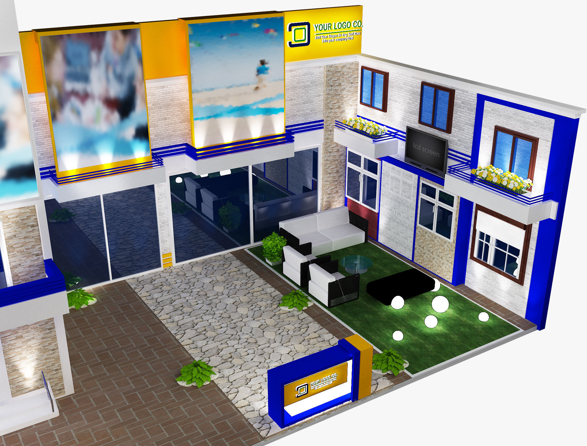  Booth Exhibition Stand a488 3D model_12