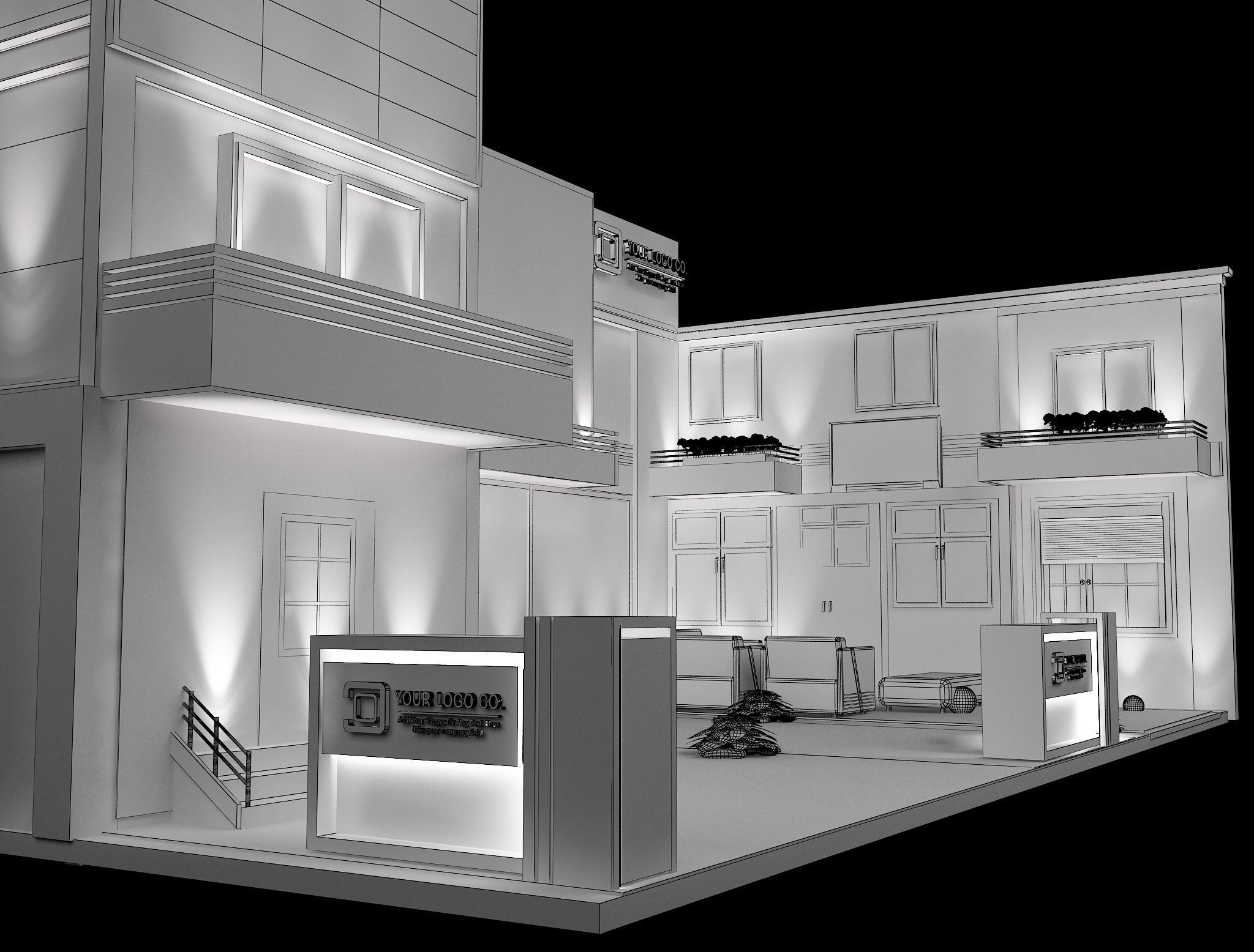  Booth Exhibition Stand a488 3D model_21