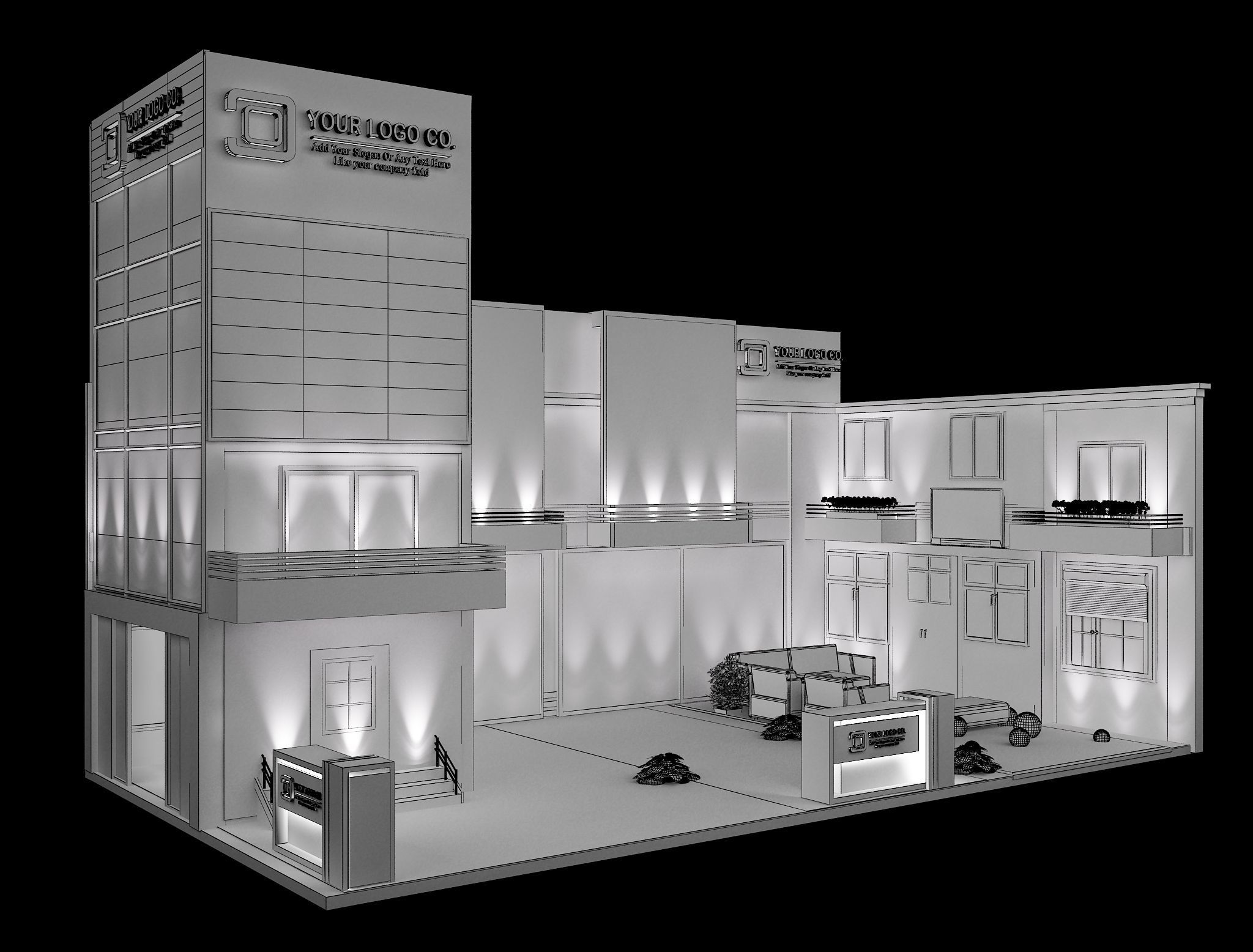  Booth Exhibition Stand a488 3D model_5