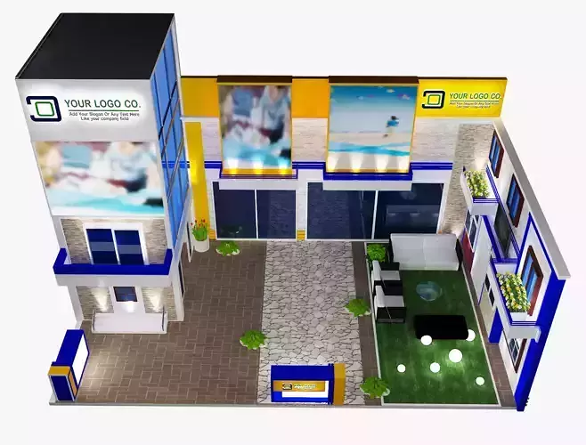  Booth Exhibition Stand a488 3D model