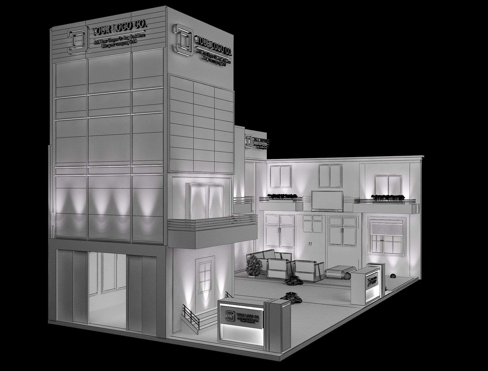  Booth Exhibition Stand a488 3D model_15