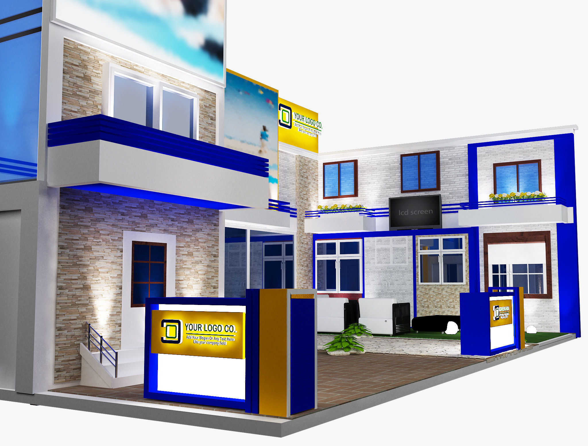  Booth Exhibition Stand a488 3D model_20