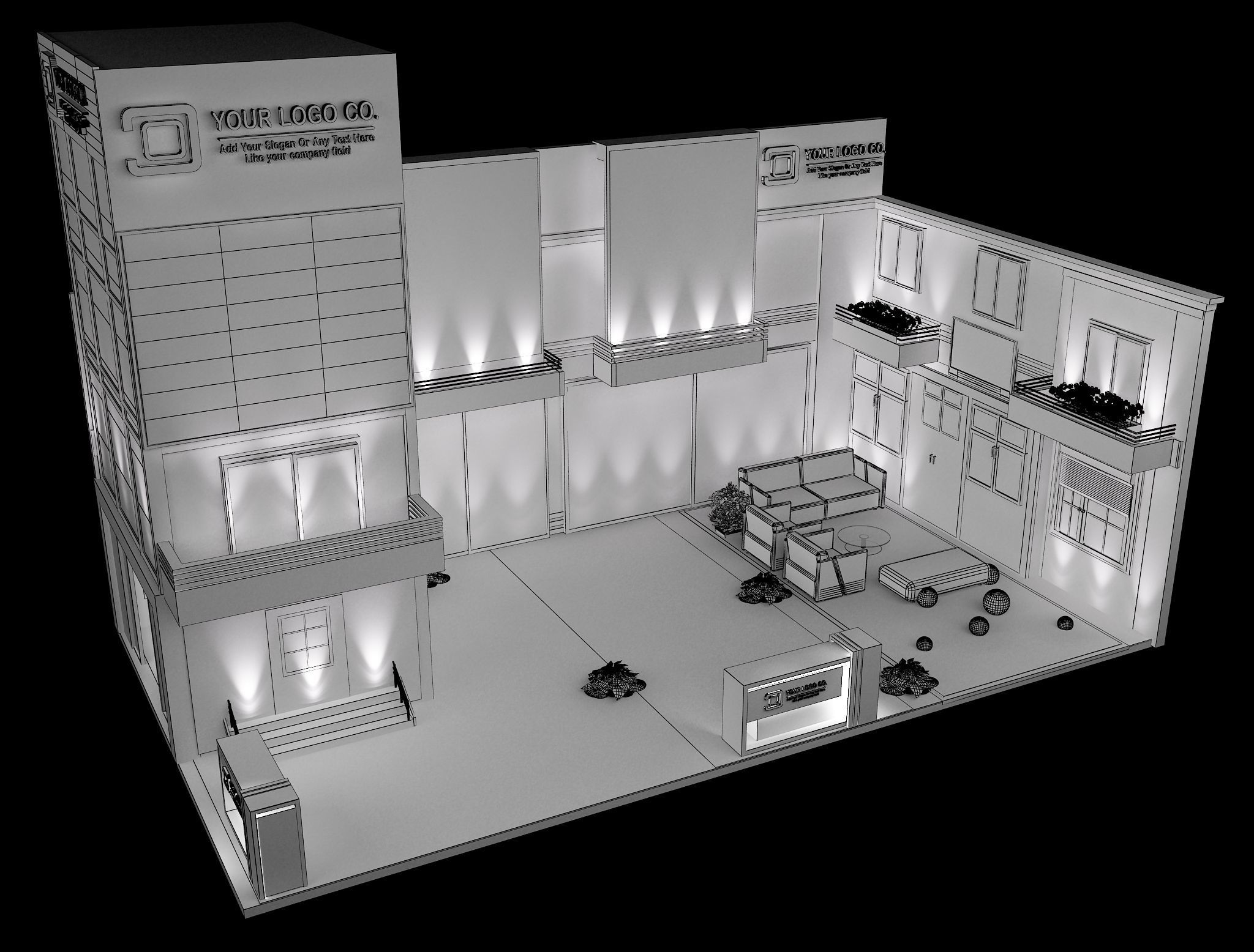  Booth Exhibition Stand a488 3D model_3