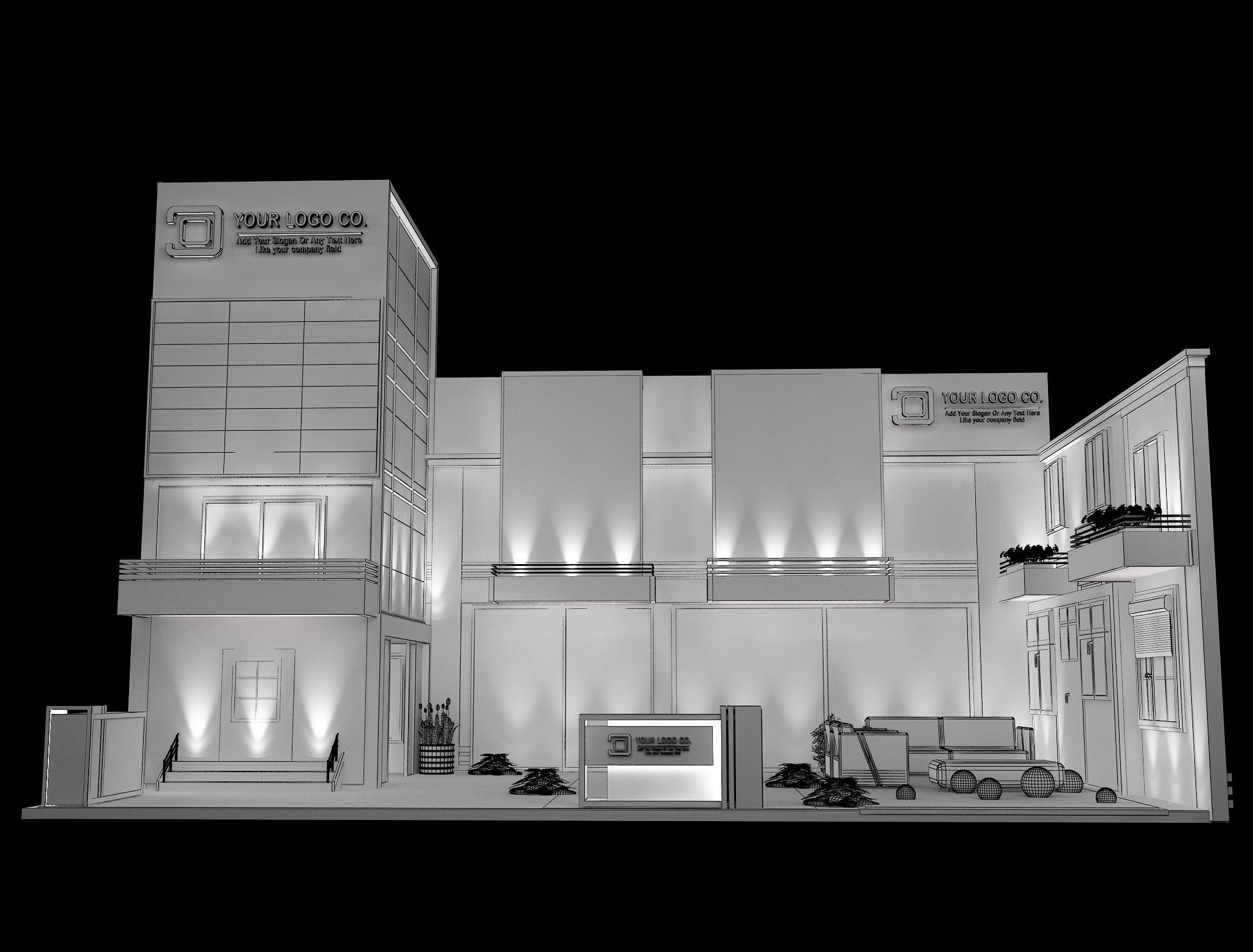  Booth Exhibition Stand a488 3D model_17