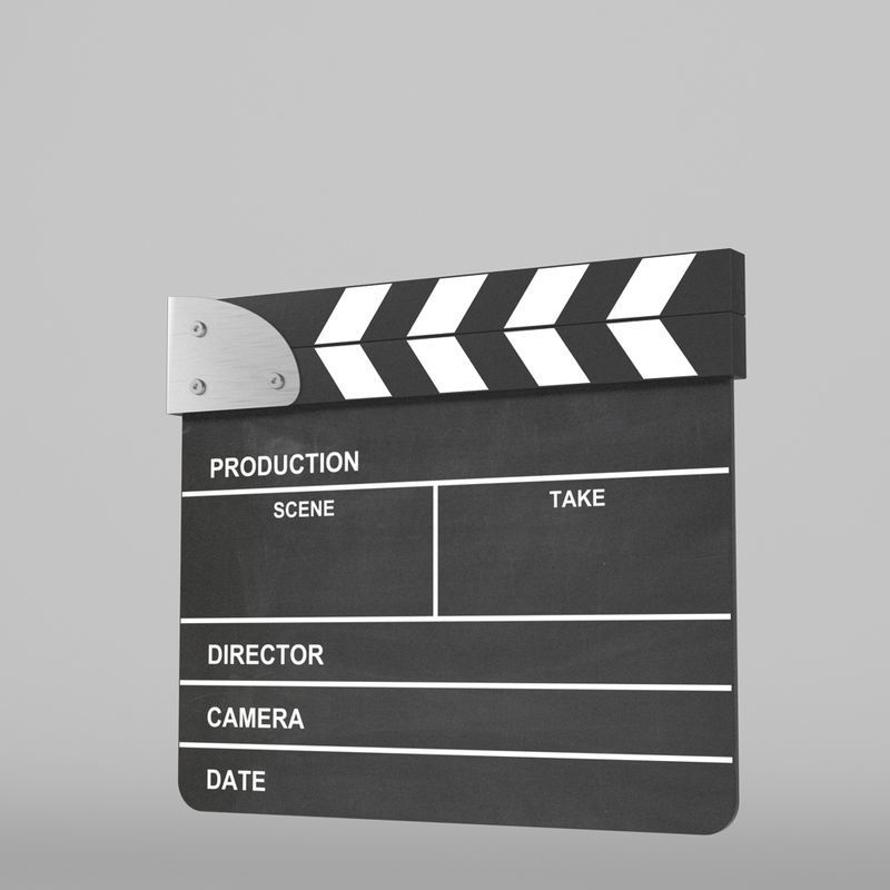 Analog Clapperboard 3D model_1