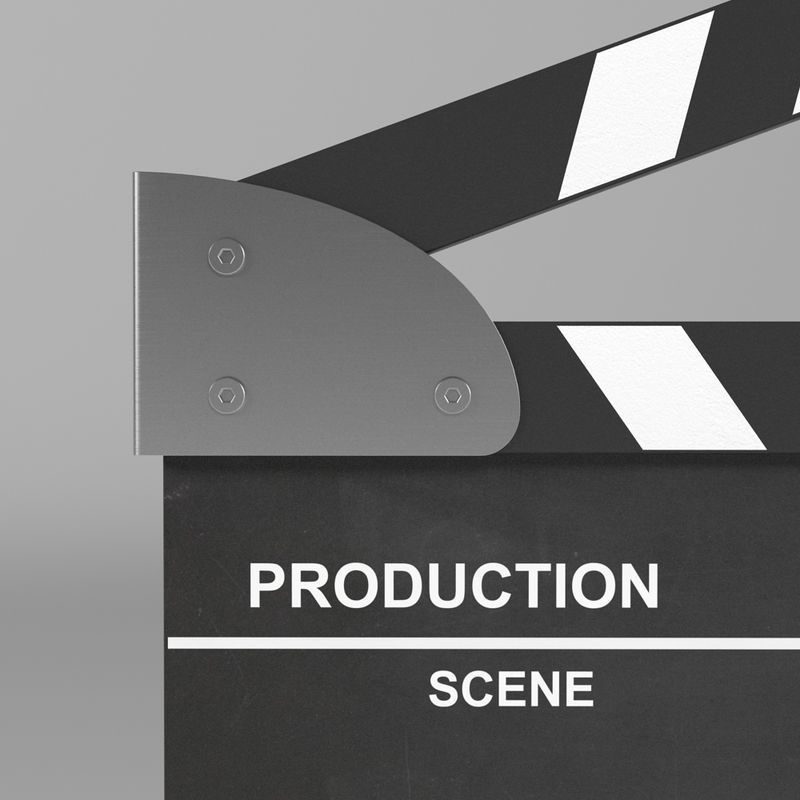 Analog Clapperboard 3D model_2