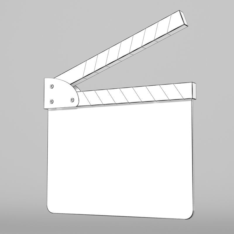 Analog Clapperboard 3D model_6