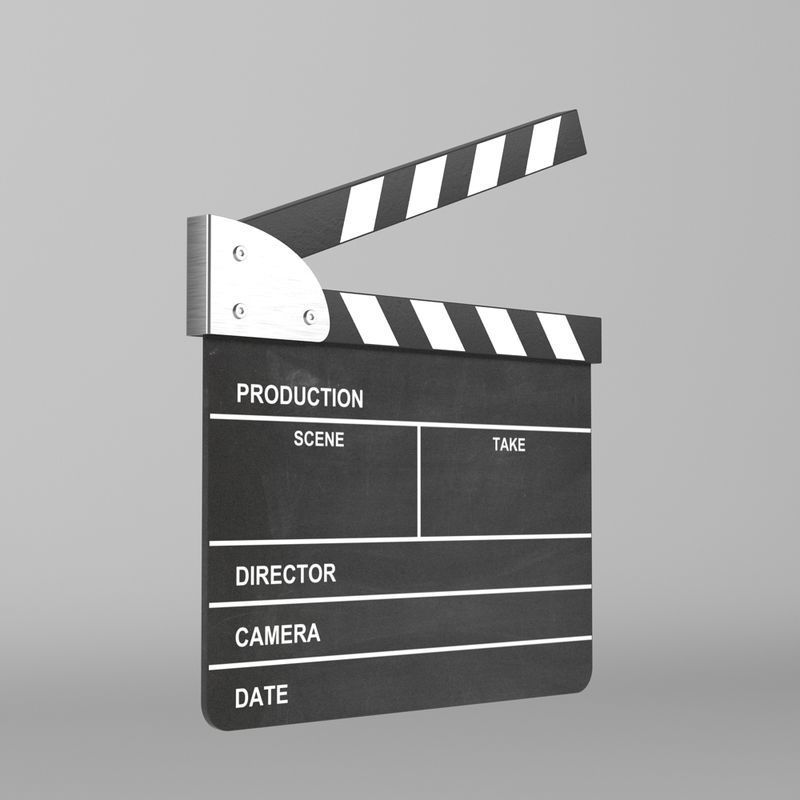 Analog Clapperboard 3D model_5
