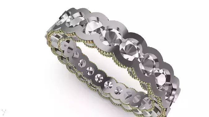 milgrain round brilliant eternity ring stl verified 