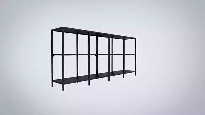 IKEA storage combination VITTSJO black metal with glass Low-poly 3D model