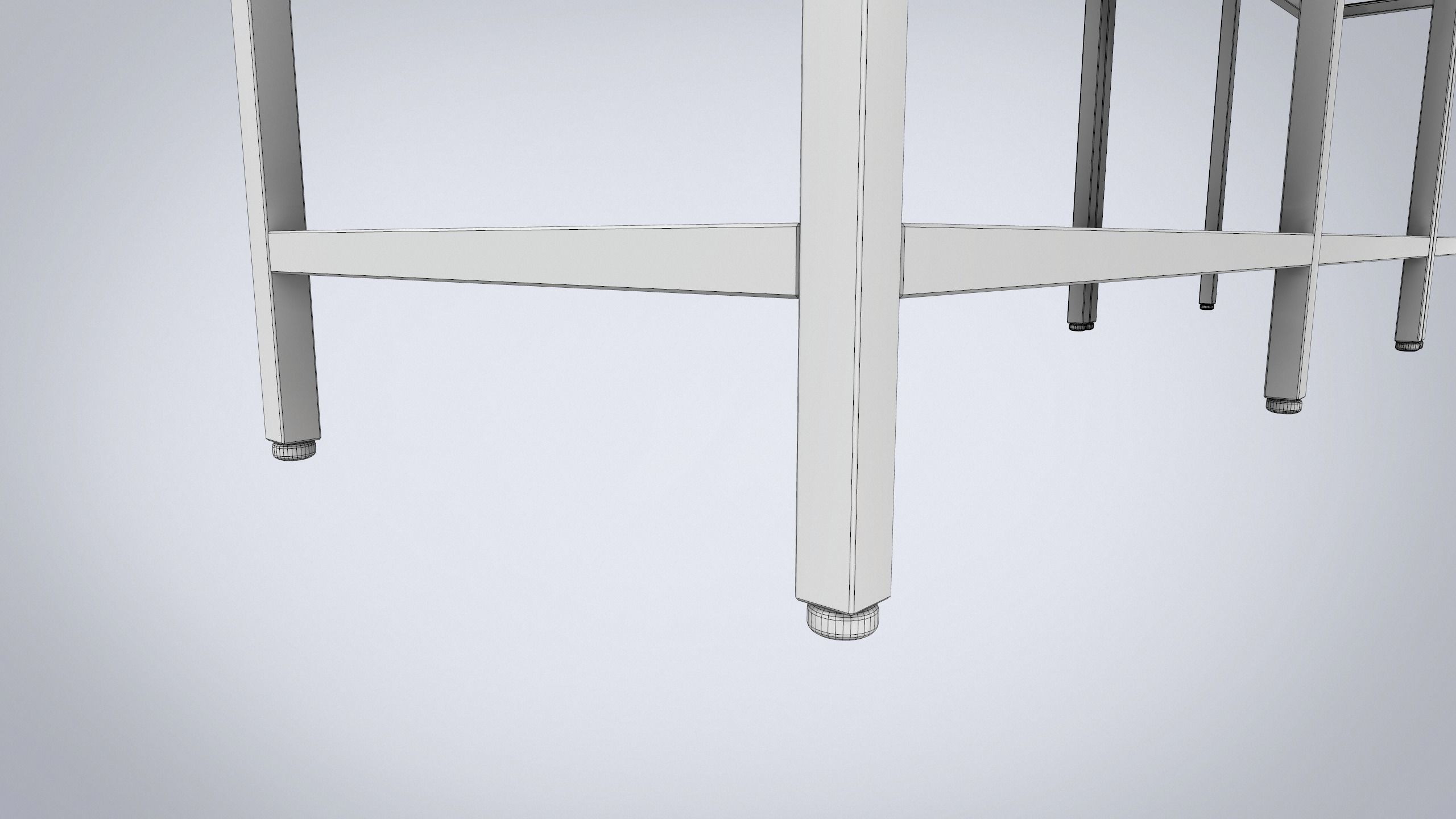 IKEA storage combination VITTSJO black metal with glass Low-poly 3D model_7