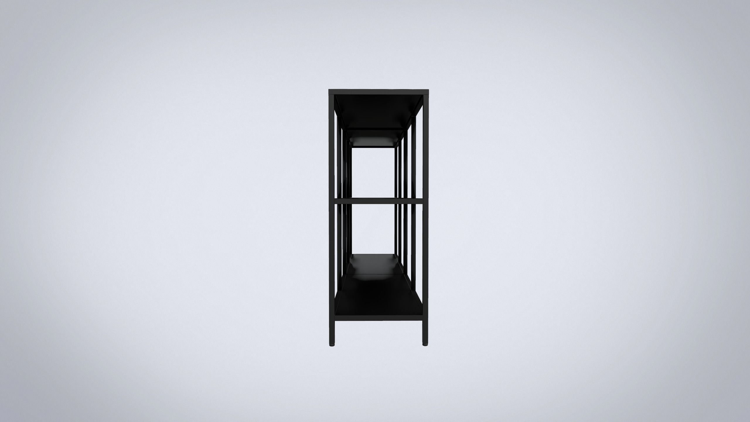 IKEA storage combination VITTSJO black metal with glass Low-poly 3D model_2