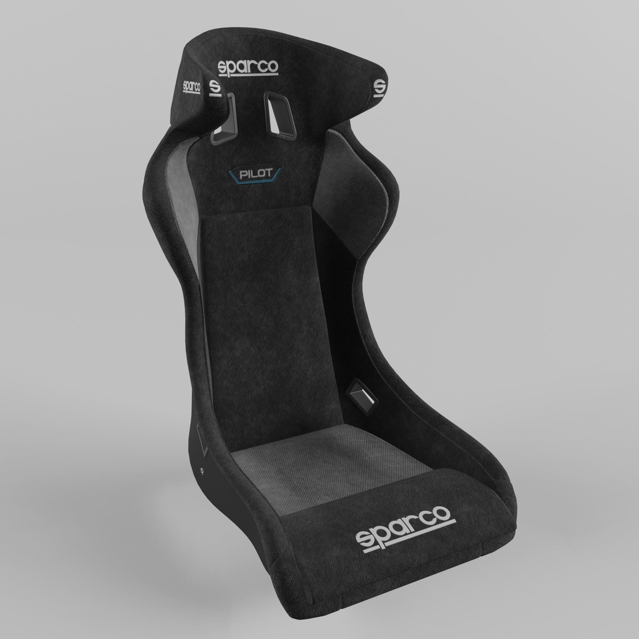 Racing Seat Sparco QTR PILOT Black 3D model_1