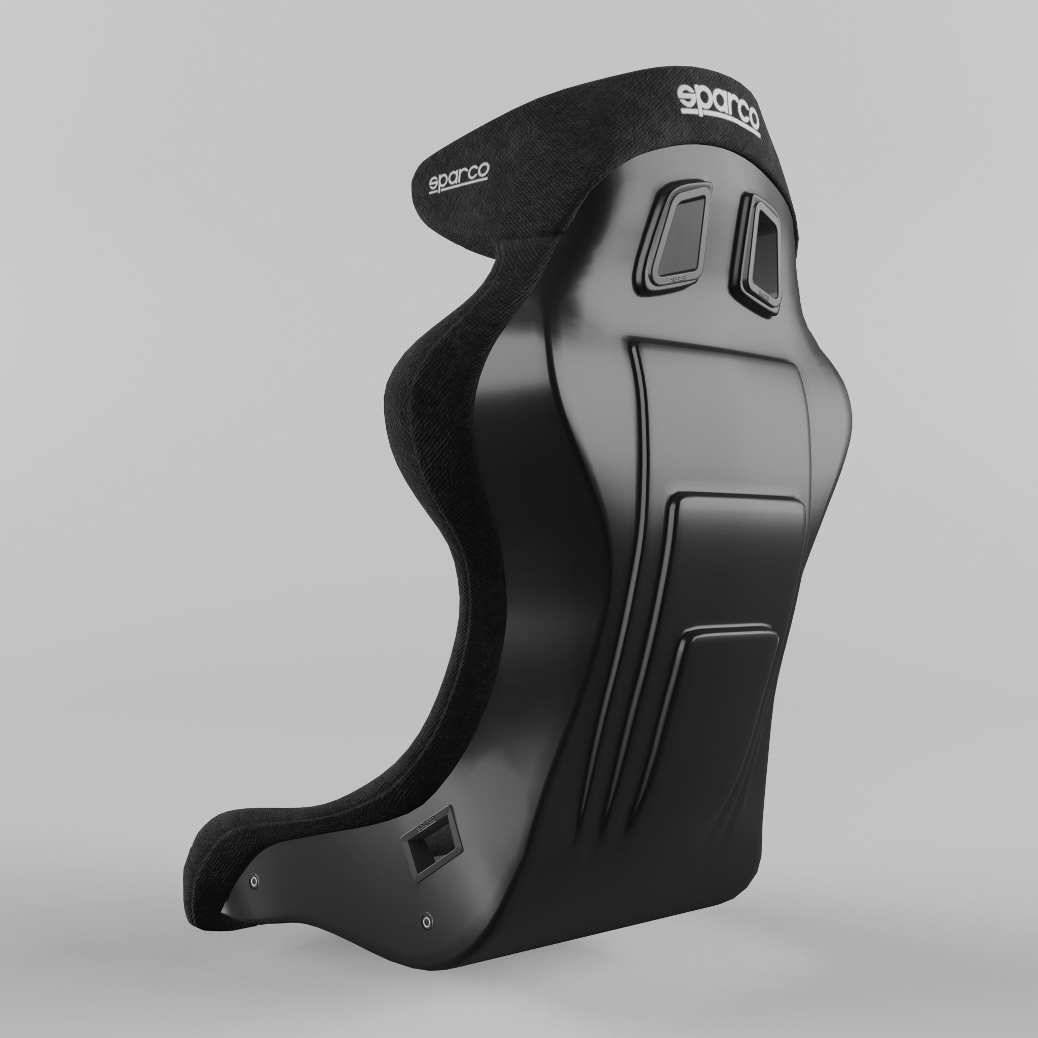 Racing Seat Sparco QTR PILOT Black 3D model_2