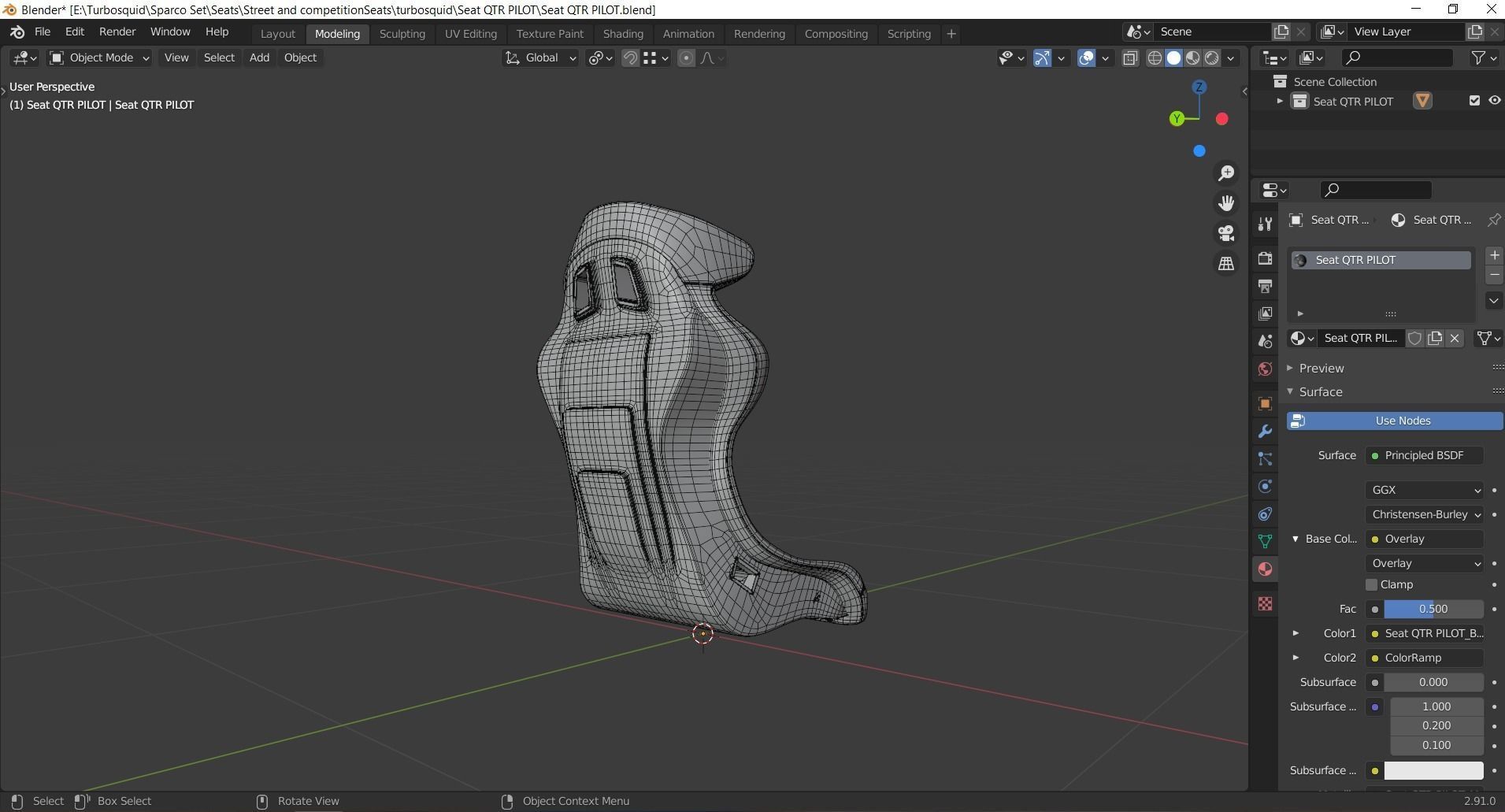 Racing Seat Sparco QTR PILOT Black 3D model_11