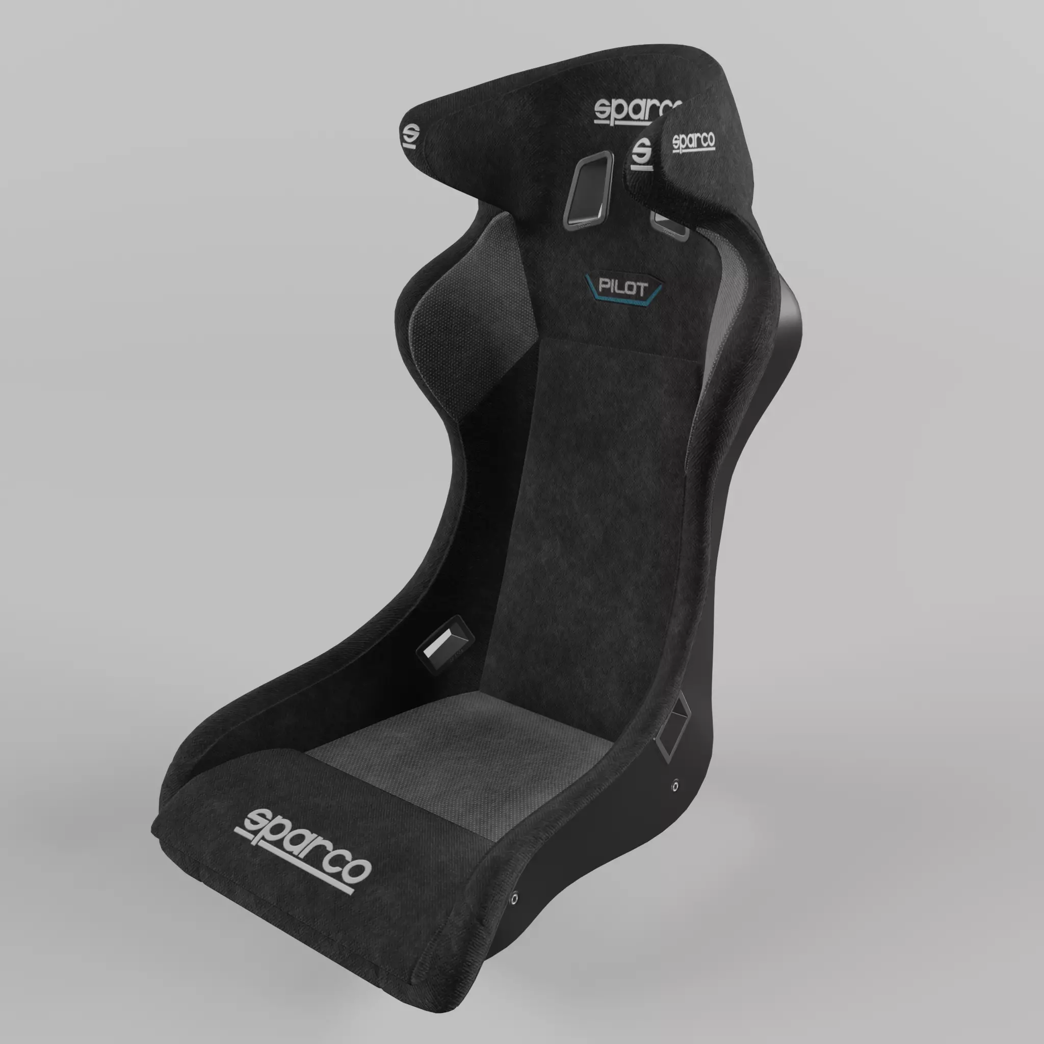 Racing Seat Sparco QTR PILOT Black 3D model_0