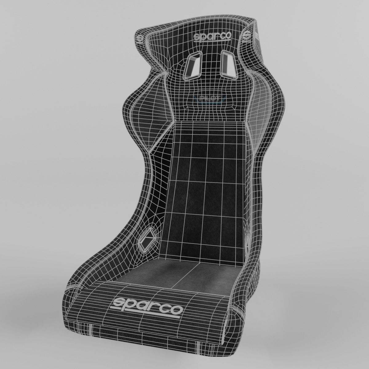 Racing Seat Sparco QTR PILOT Black 3D model_6