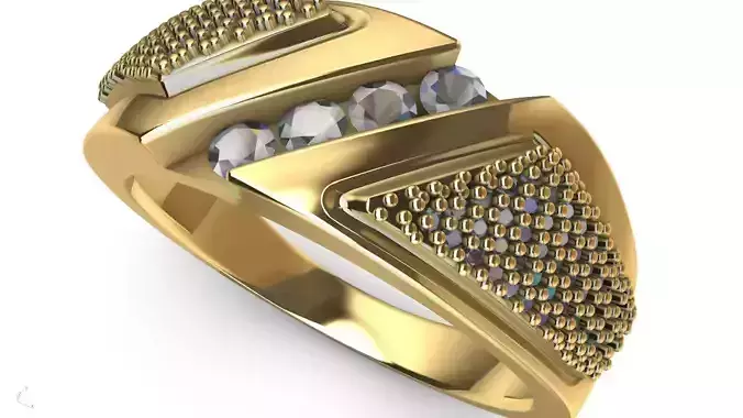 dsinger diamond pave ring stl verified  3D print model