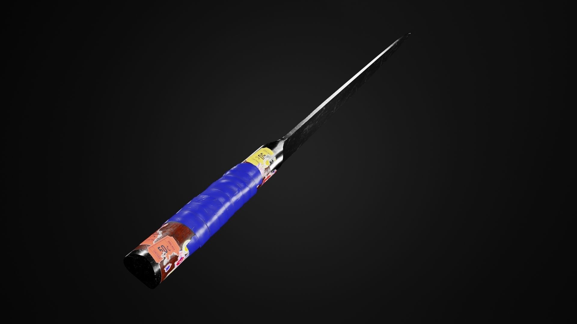 Game-ready Knife with Stickers and Tape Low-poly 3D model_5