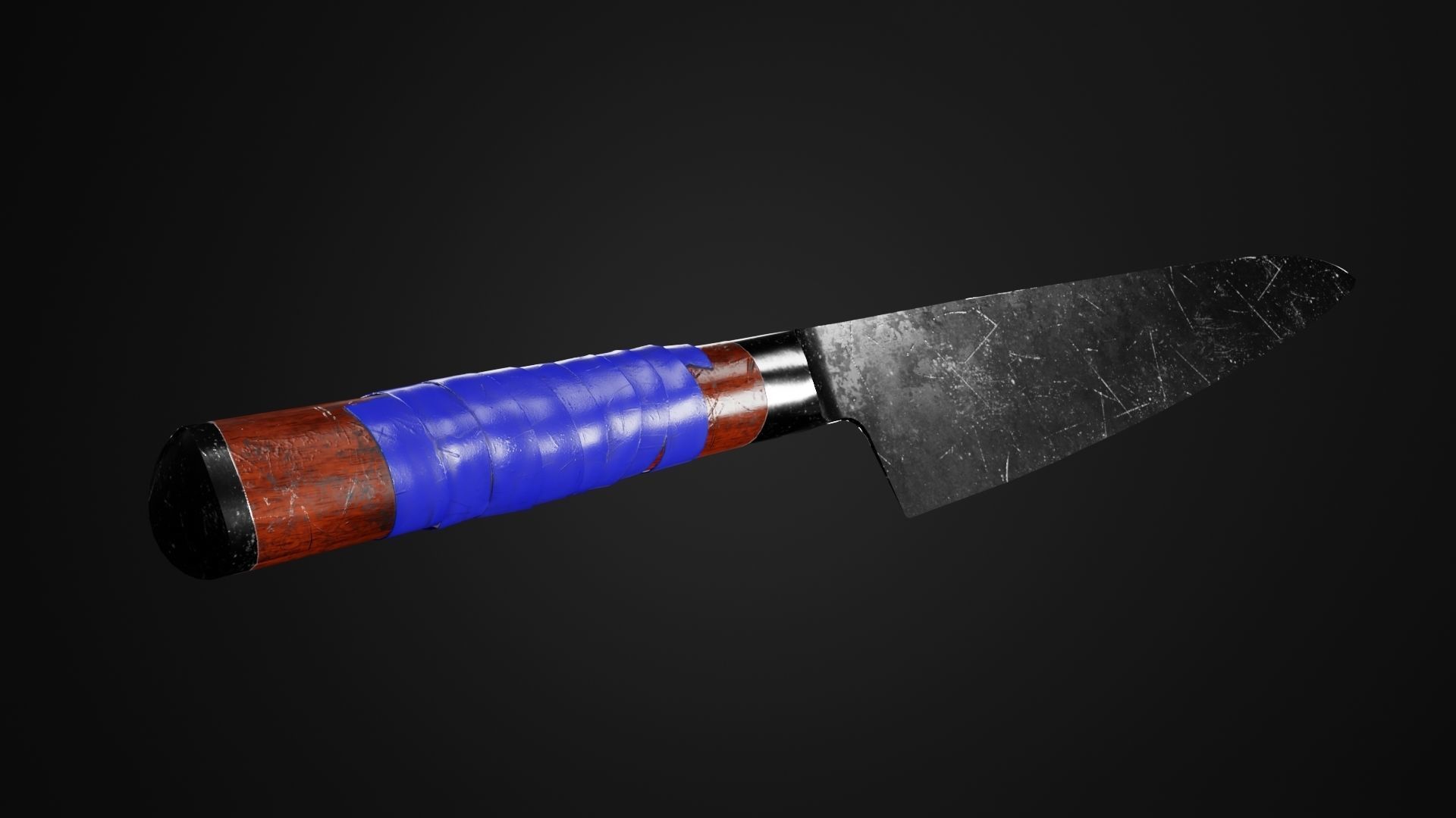 Game-ready Knife with Stickers and Tape Low-poly 3D model_4