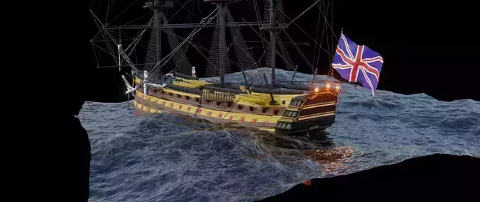 English Warship 16th century 