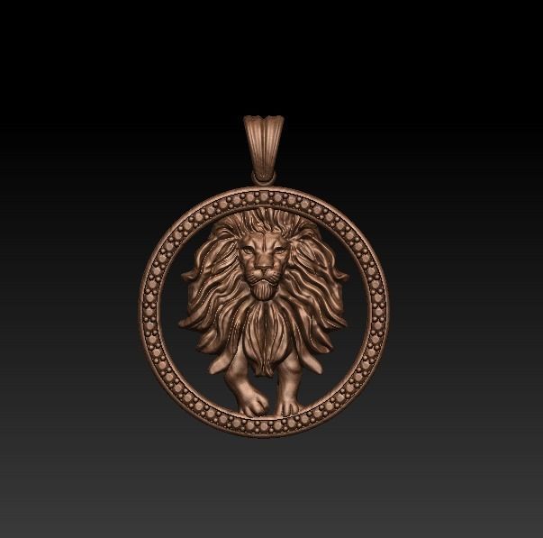 Horoscope Lion Pendant 3D model_6