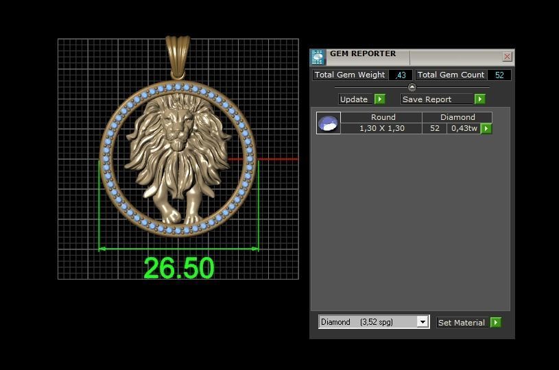 Horoscope Lion Pendant 3D model_9