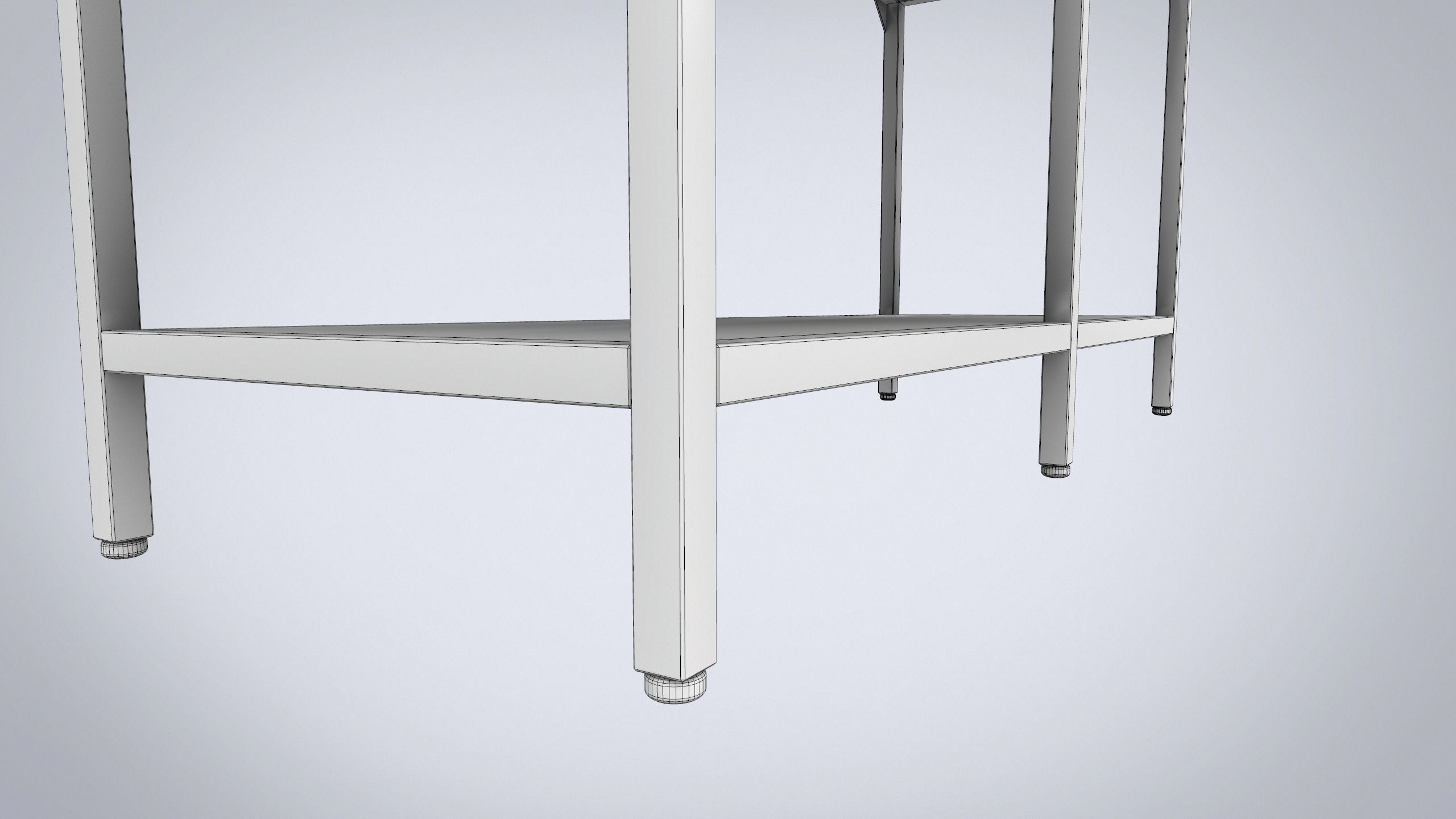 IKEA shelving unit VITTSJO black metal with glass Low-poly 3D model_7