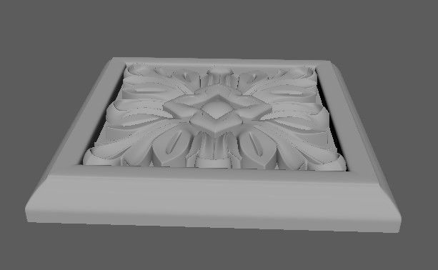 rosette decorative plaque 3D model_3