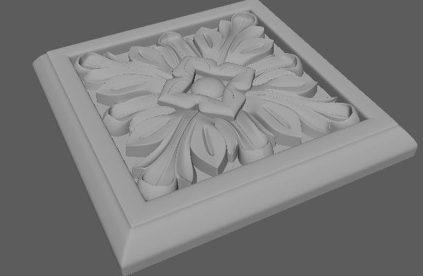 rosette decorative plaque 3D model_2