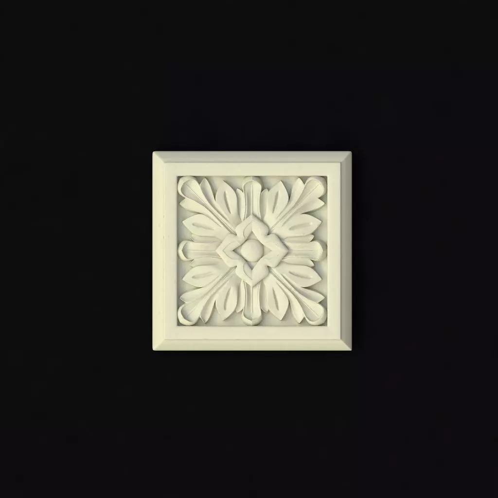 rosette decorative plaque 3D model_0
