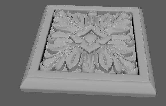 rosette decorative plaque 3D model_1