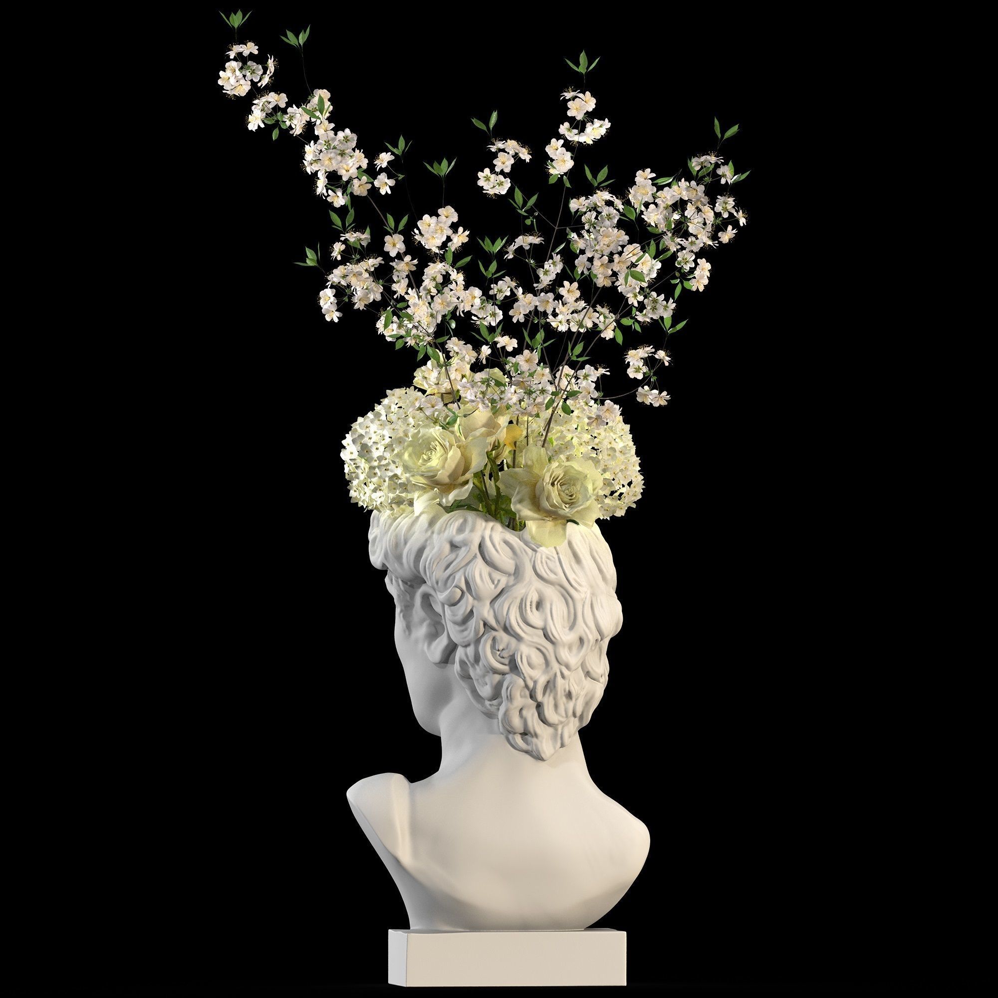 face vase decoration 2 3D model_2