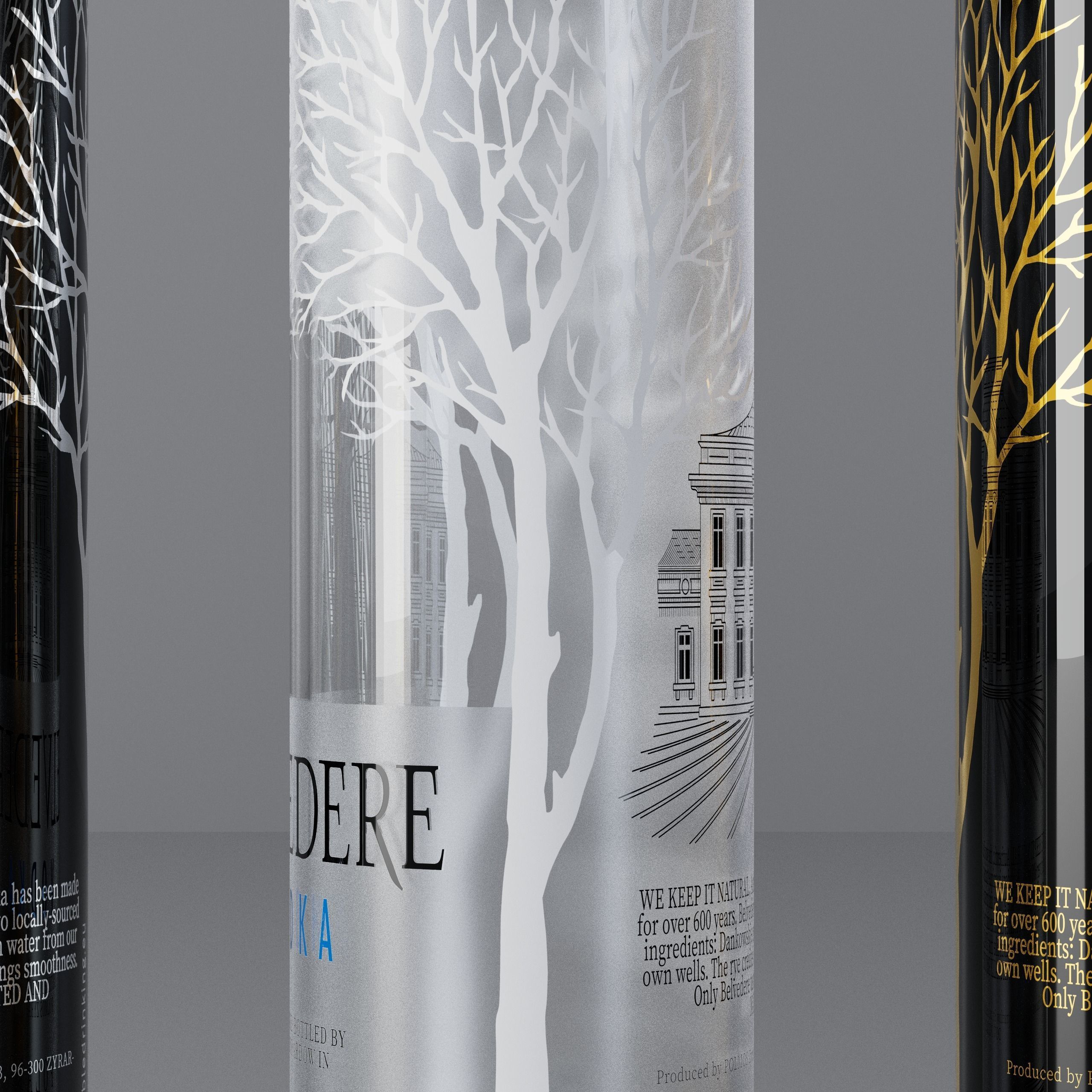 HQ Belvedere Vodka Bottles 3D model_5