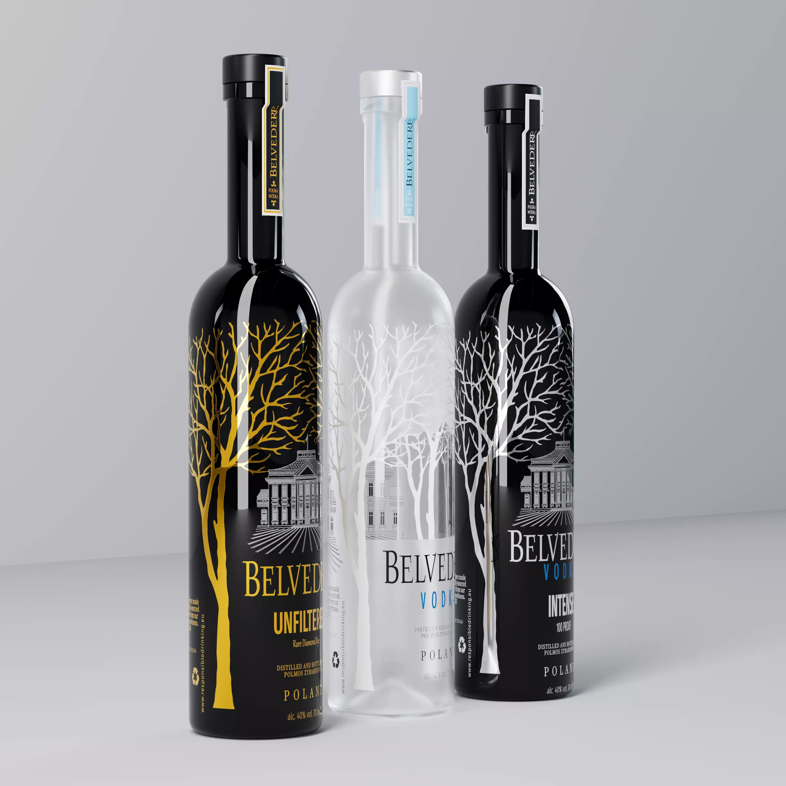 HQ Belvedere Vodka Bottles 3D model_0