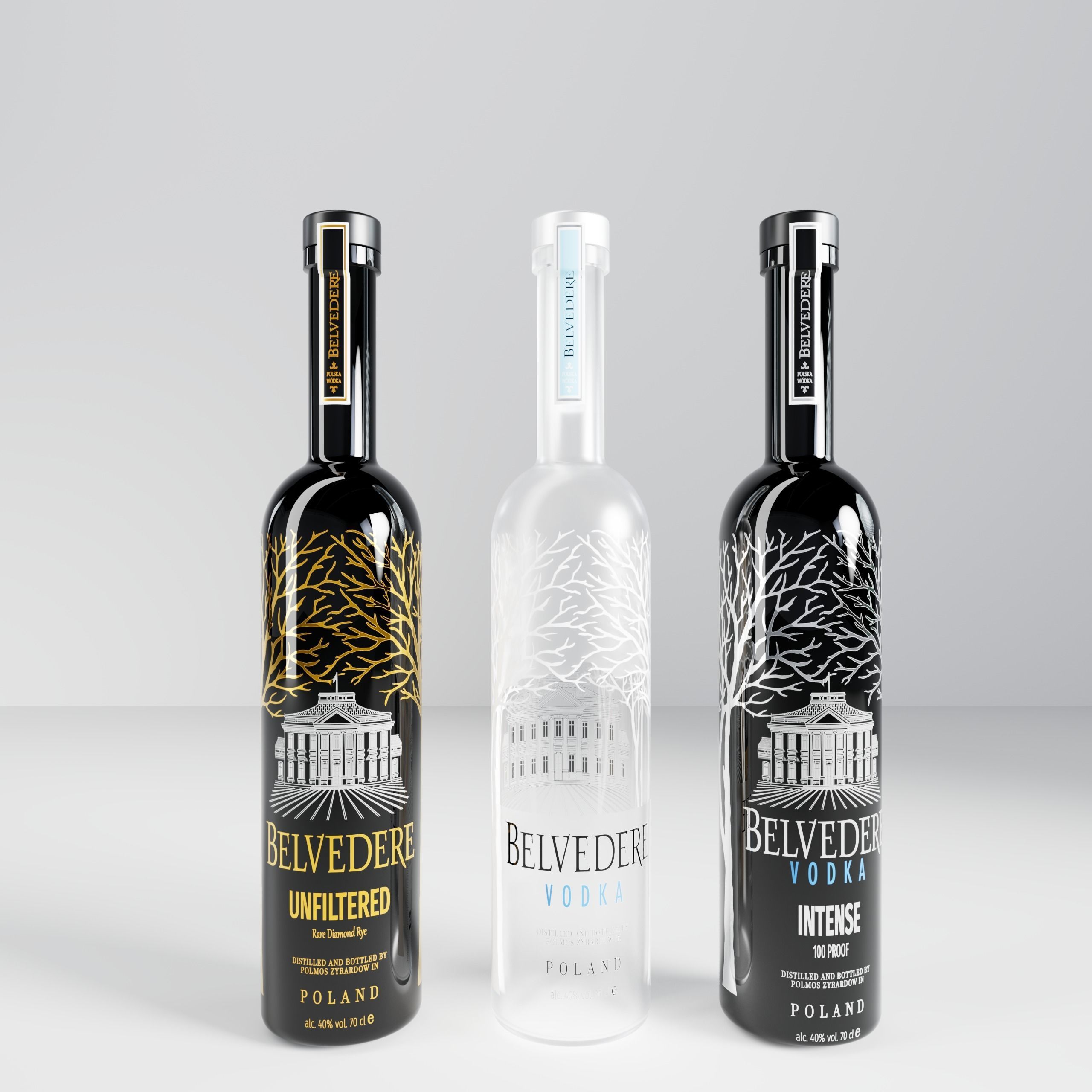 HQ Belvedere Vodka Bottles 3D model_1