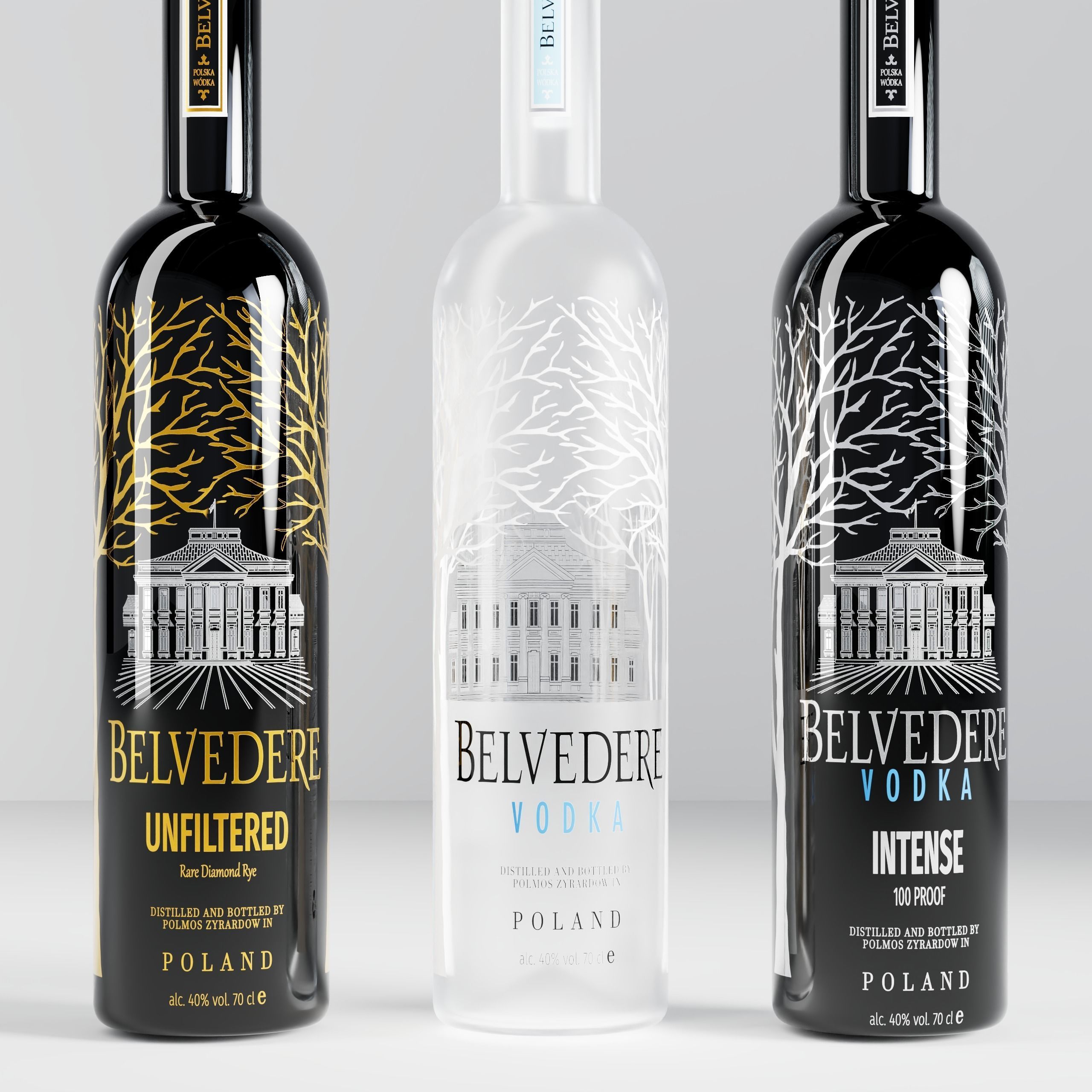 HQ Belvedere Vodka Bottles 3D model_2