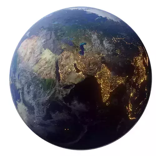 Earth Model at night from space