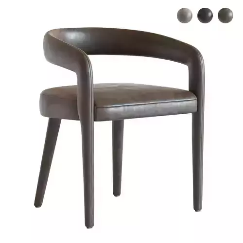 Lisette White Dining Chair 3D model