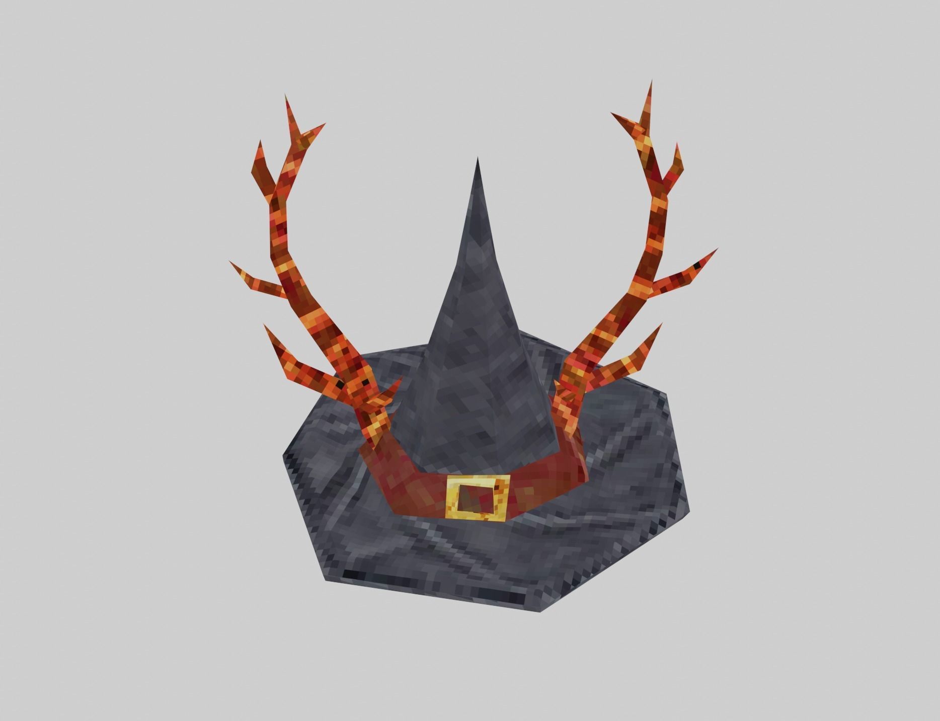 Witch hats small pack ps1 stile Low-poly 3D model_11