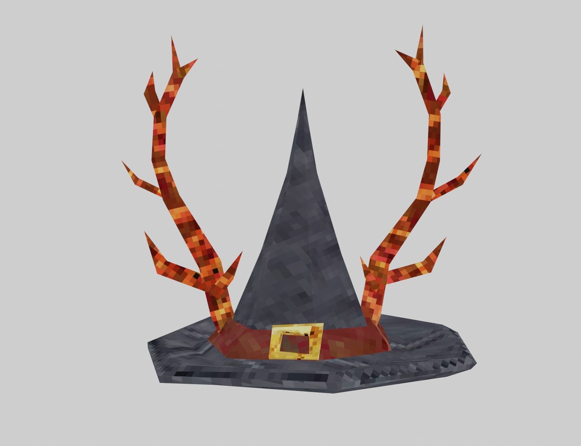 Witch hats small pack ps1 stile Low-poly 3D model_8